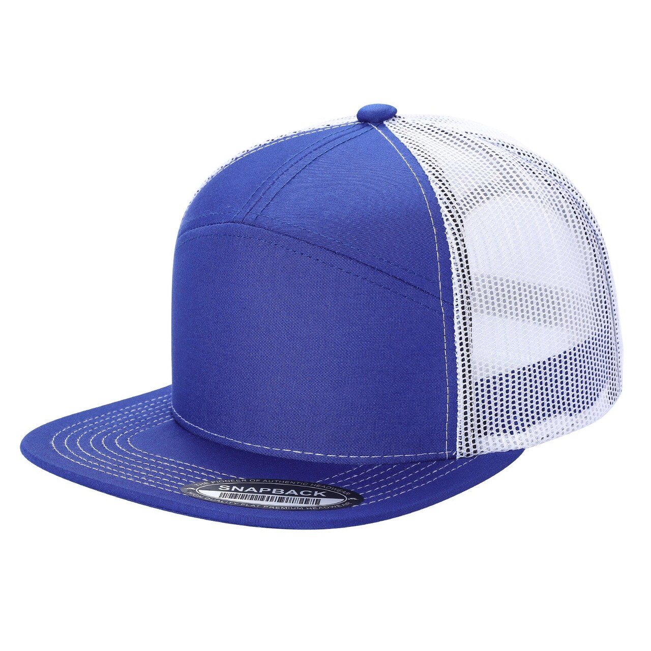 12 Pack 7FTM 7 Panel Flat Bill Trucker Hat Adjustable Snapback with Mesh Back